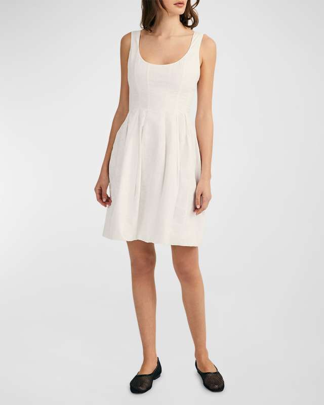 Jade Sleeveless Bubble-Hem Dress