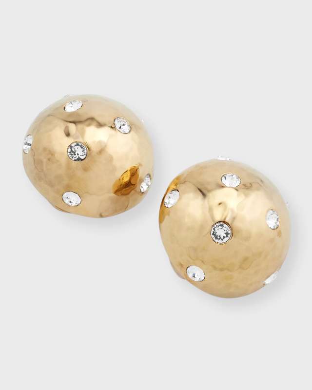 Rhinestone Dome Clip On Earrings