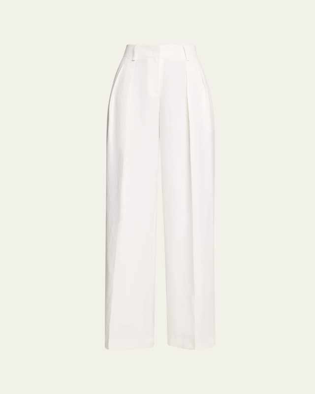 Sandwashed Linen Pleated Slouch Trousers
