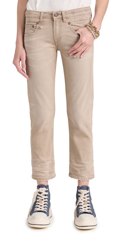 R13 Boy Straight Jeans Sand Stretch