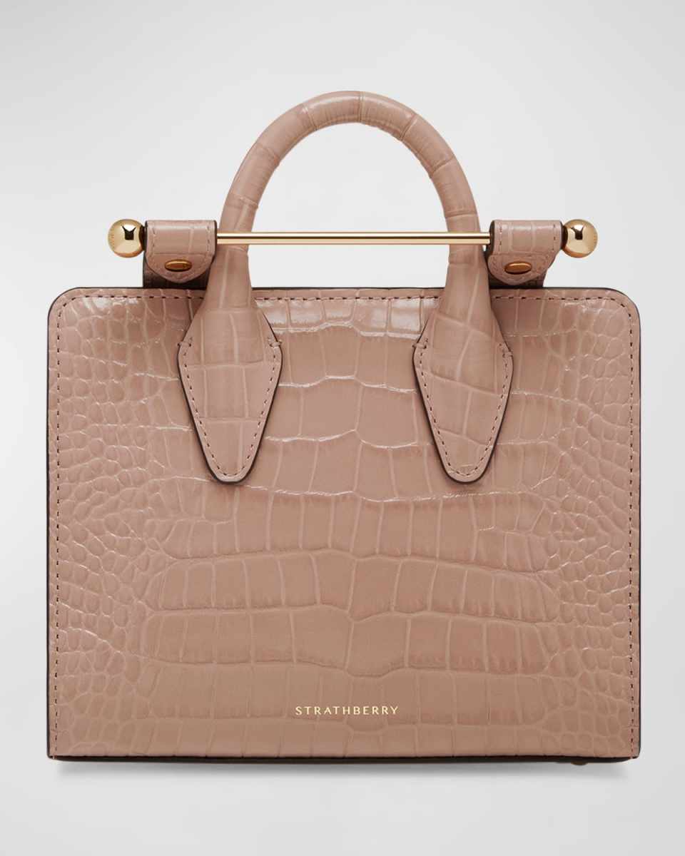 Nano Croc-Embossed Leather Tote Bag