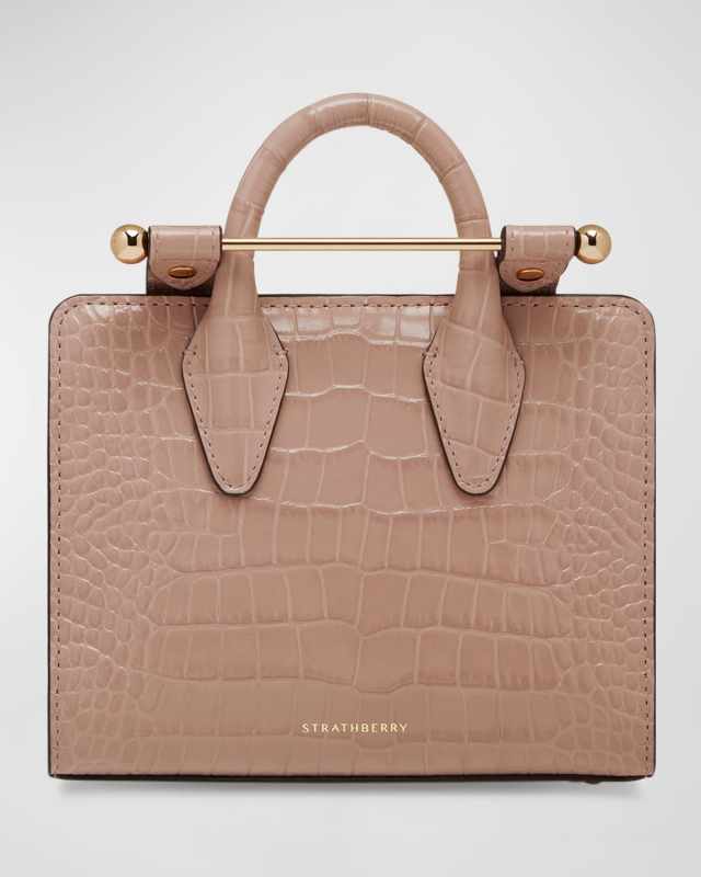 Nano Croc-Embossed Leather Tote Bag