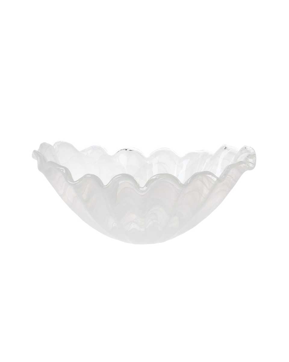 Onda Glass White Medium Centerpiece