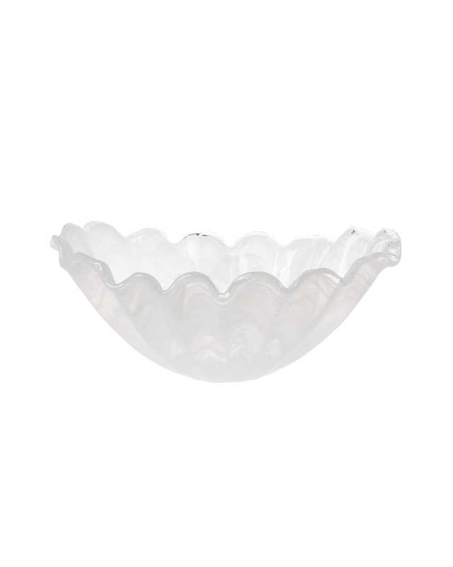Onda Glass White Medium Centerpiece