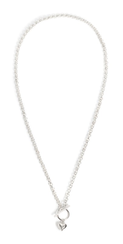 SHASHI Silver Heart Toggle Necklace Silver
