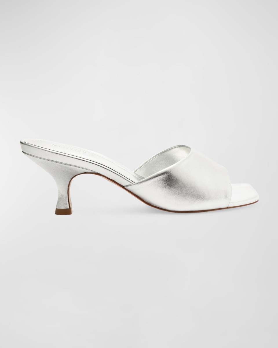 Dethalia Metallic Stiletto Mule Sandals