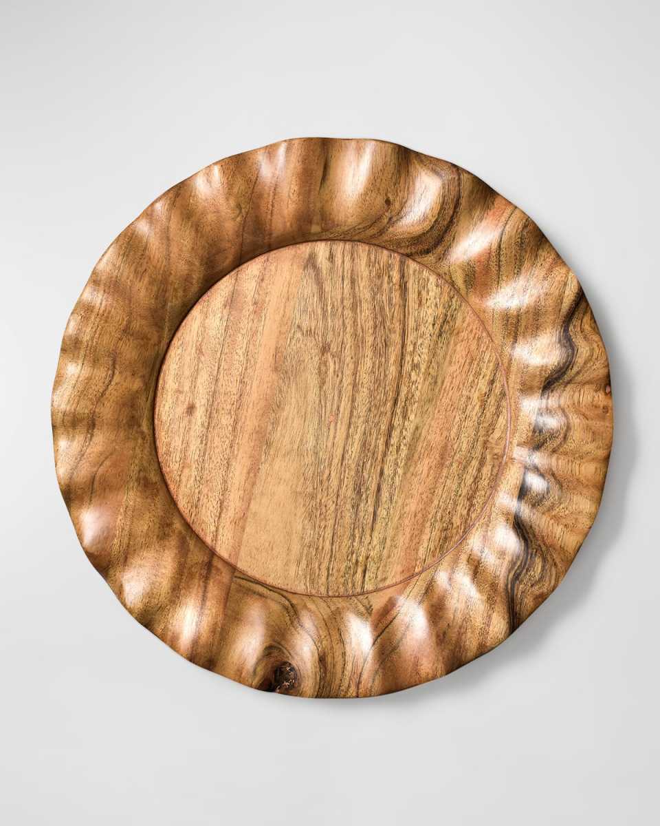 Fundamental Wood Ruffle Platter, Set of 4