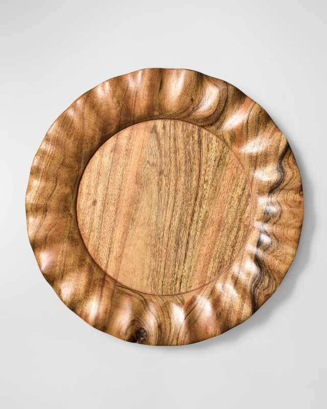 Fundamental Wood Ruffle Platter, Set of 4