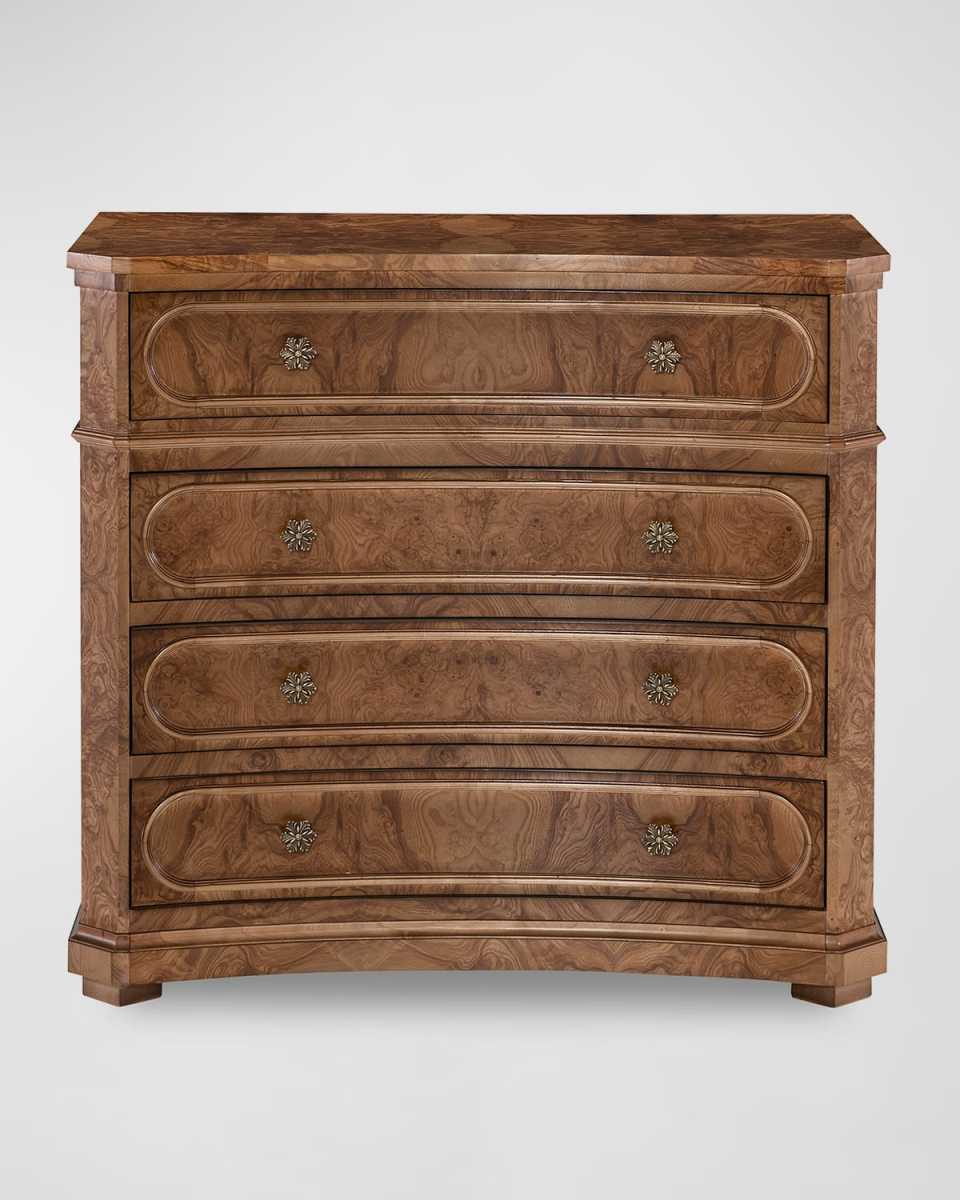 Overton Burl Wood 4-Drawer Chest