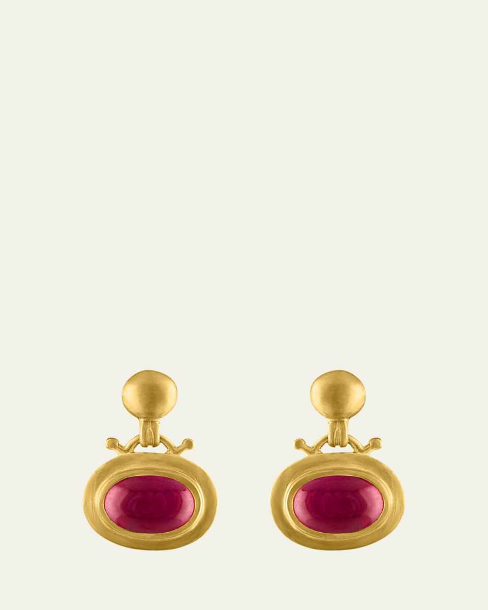 Small Ruby Bell Earrings