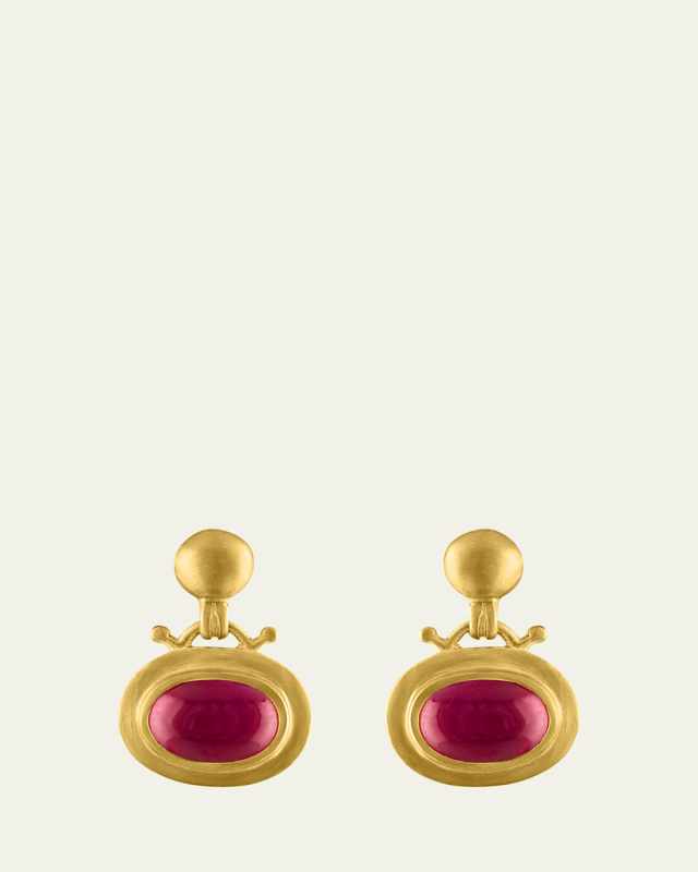 Small Ruby Bell Earrings