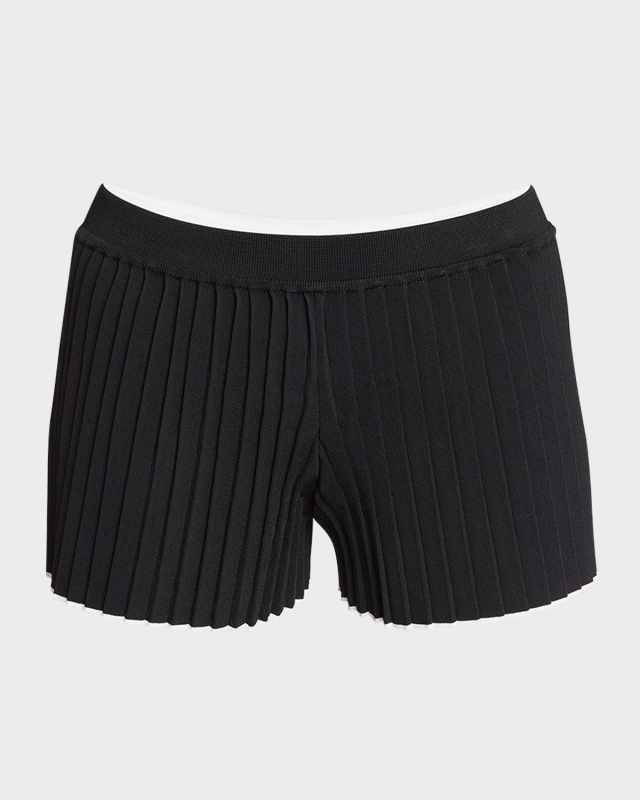 Pleated Knit Shorts