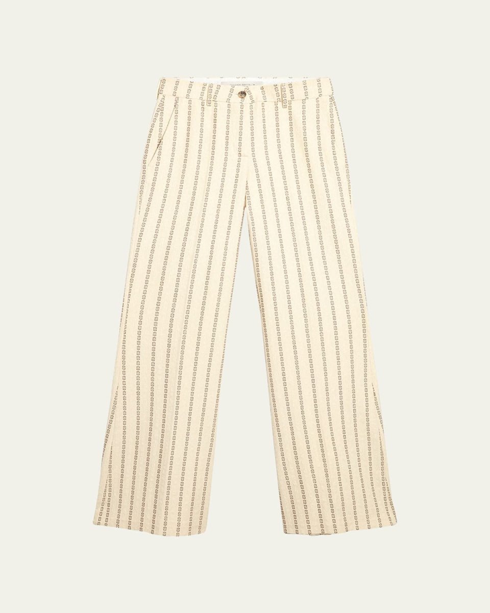 Journey Cotton Canvas Jacquard Flared Pants