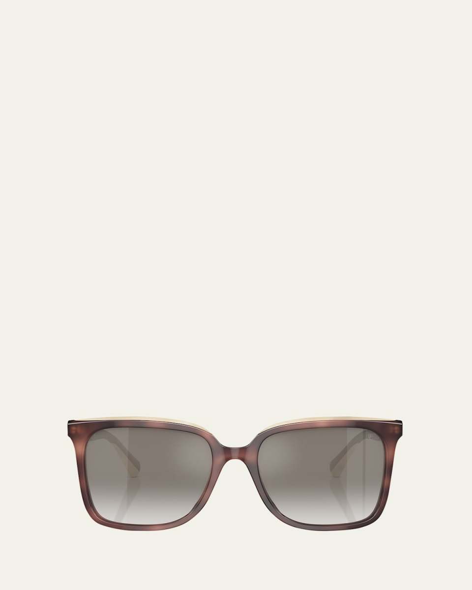 Mirrored Acetate Square Sunglasses