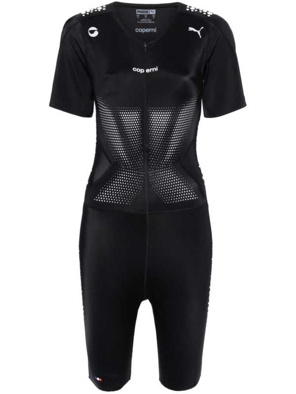 x PUMA rubberised-logo playsuit