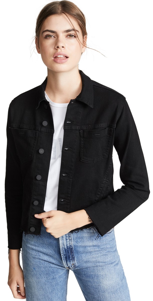 L'AGENCE Janelle Slim Raw Jacket Saturated Black