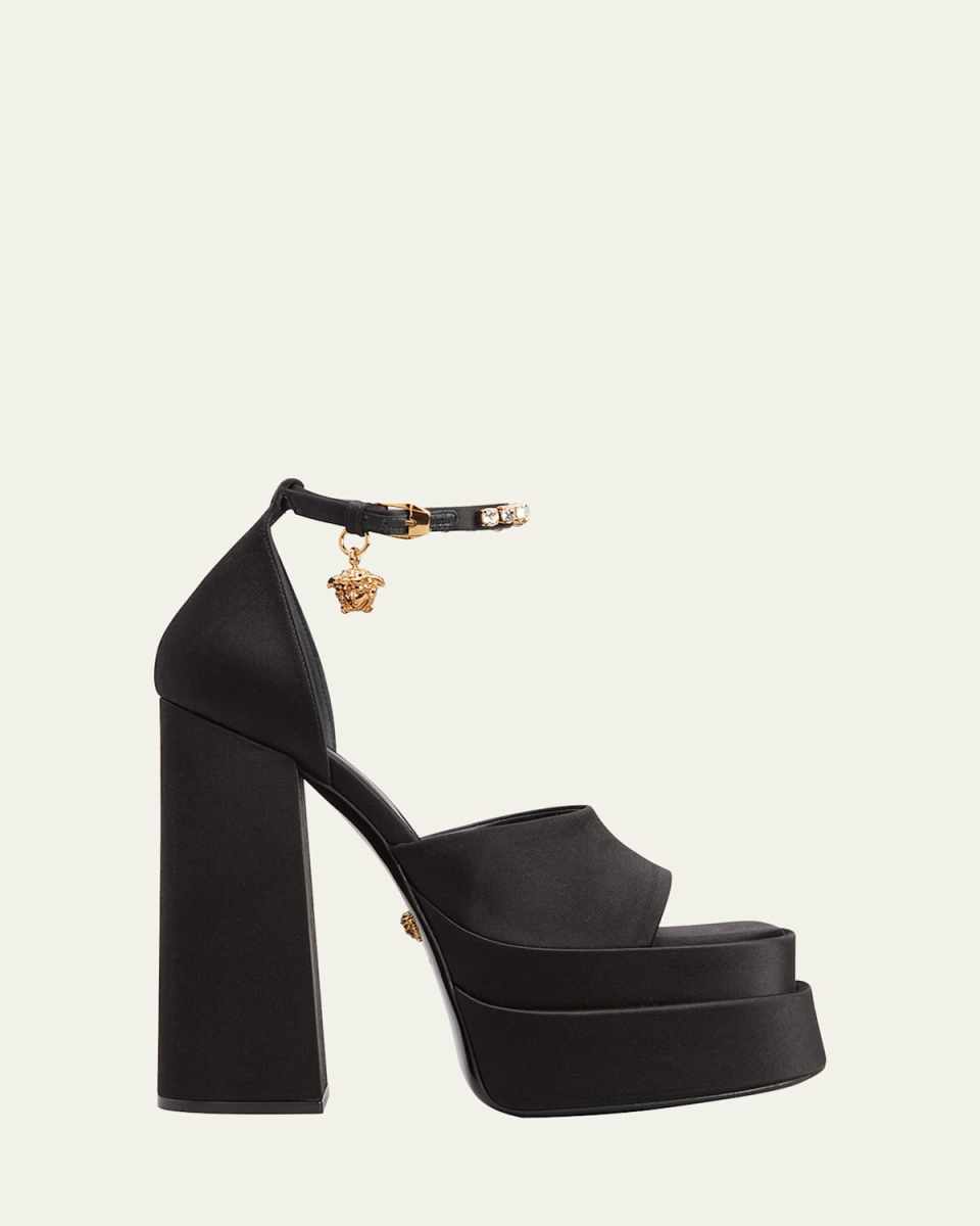 Medusa Crystal Ankle-Strap Platform Sandals