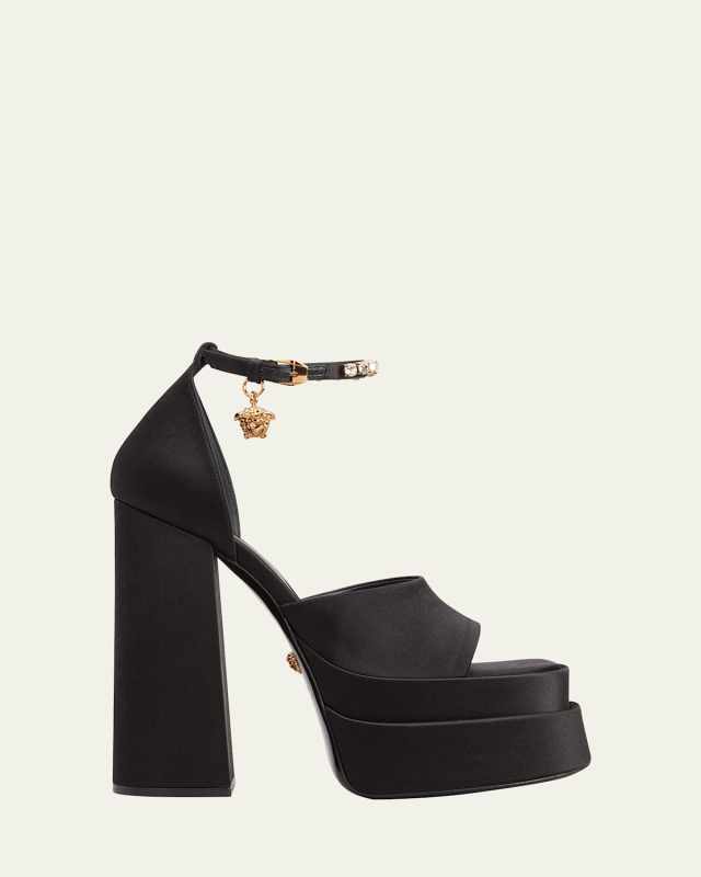 Medusa Crystal Ankle-Strap Platform Sandals