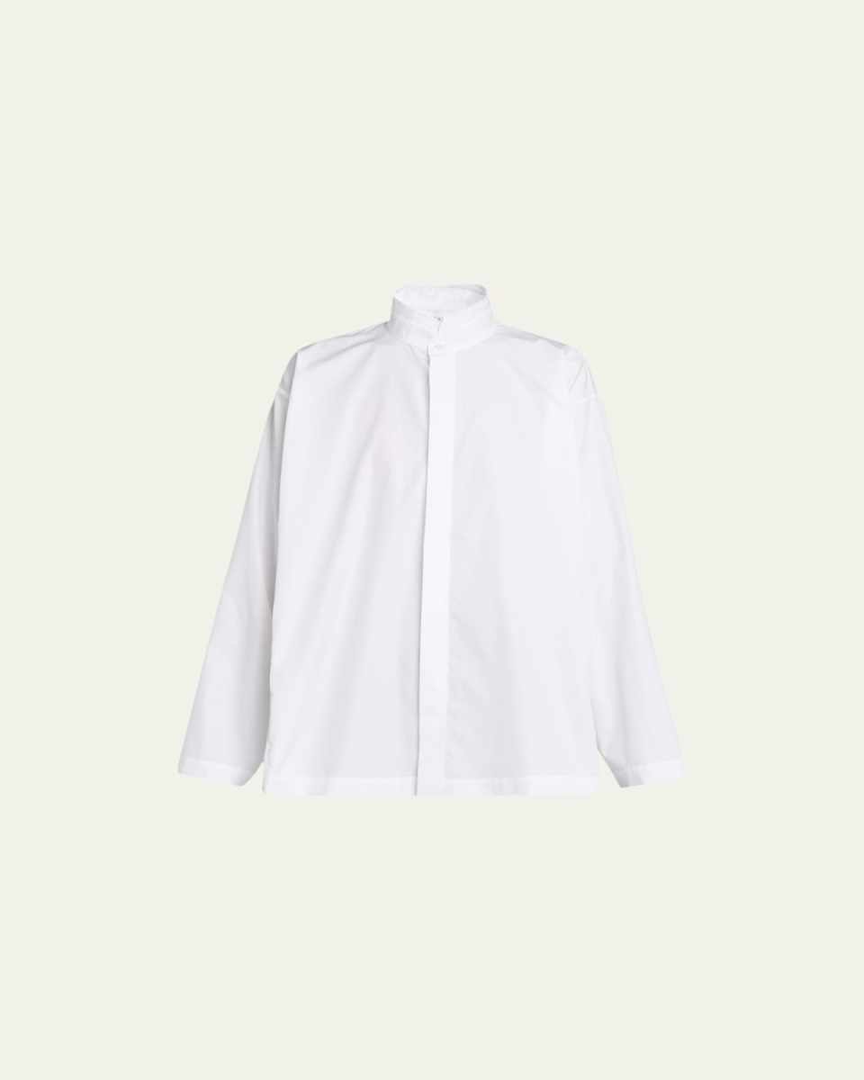 Side-Panel Shirt with Double Stand-Collar (Mid Plus Length)