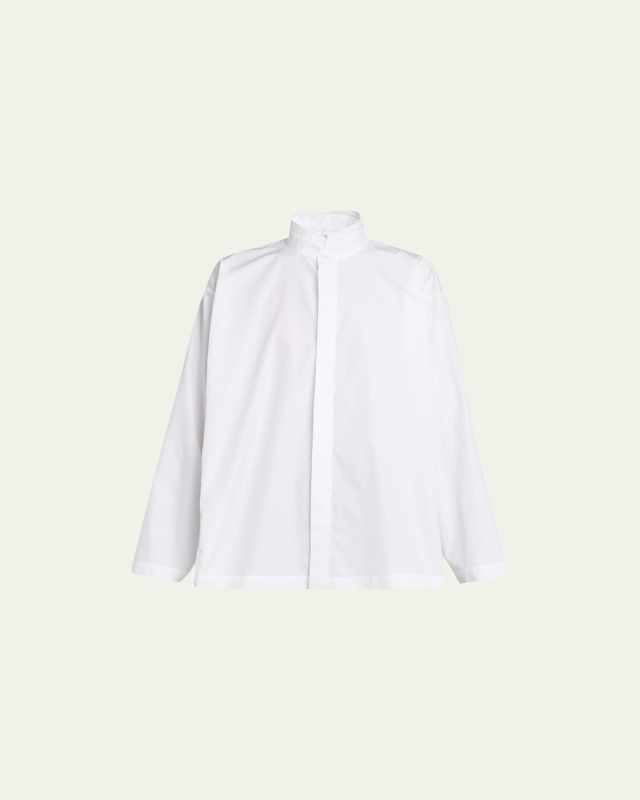 Side-Panel Shirt with Double Stand-Collar (Mid Plus Length)