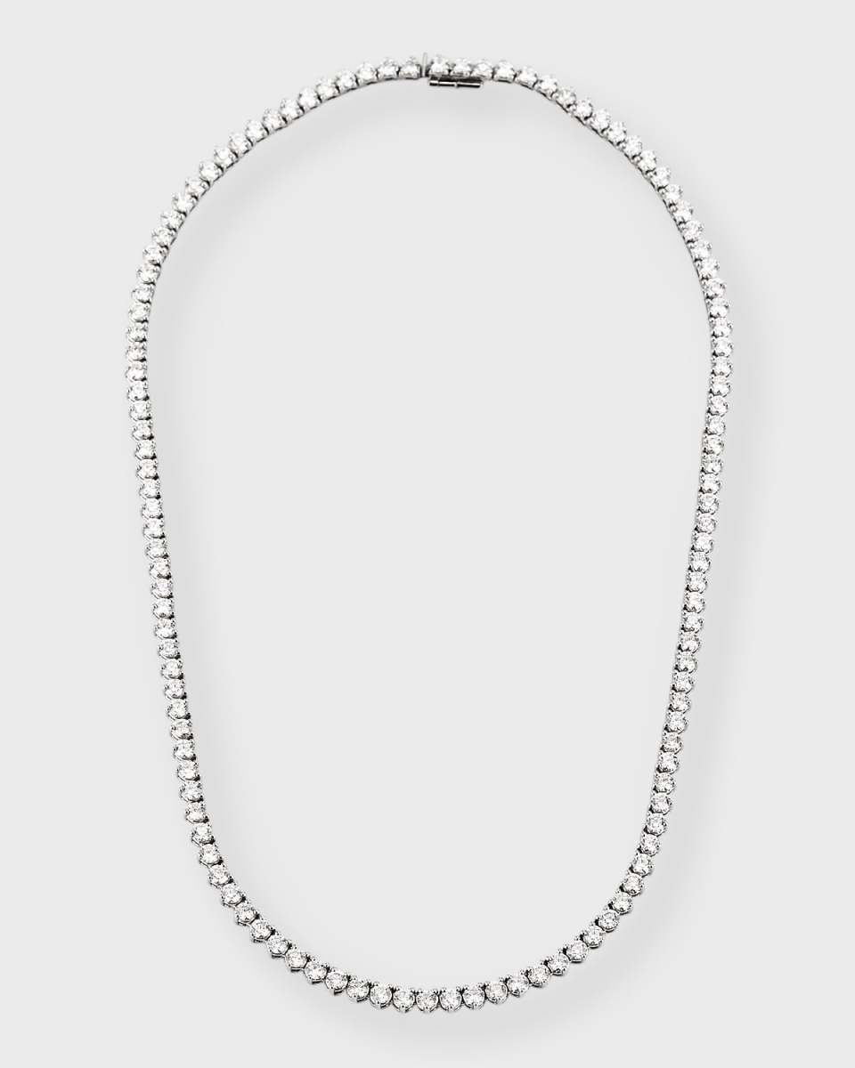 18K White Gold Diamond Necklace, 12.98tcw, 16"L