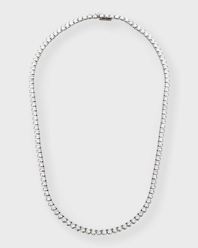 18K White Gold Diamond Necklace, 12.98tcw, 16"L