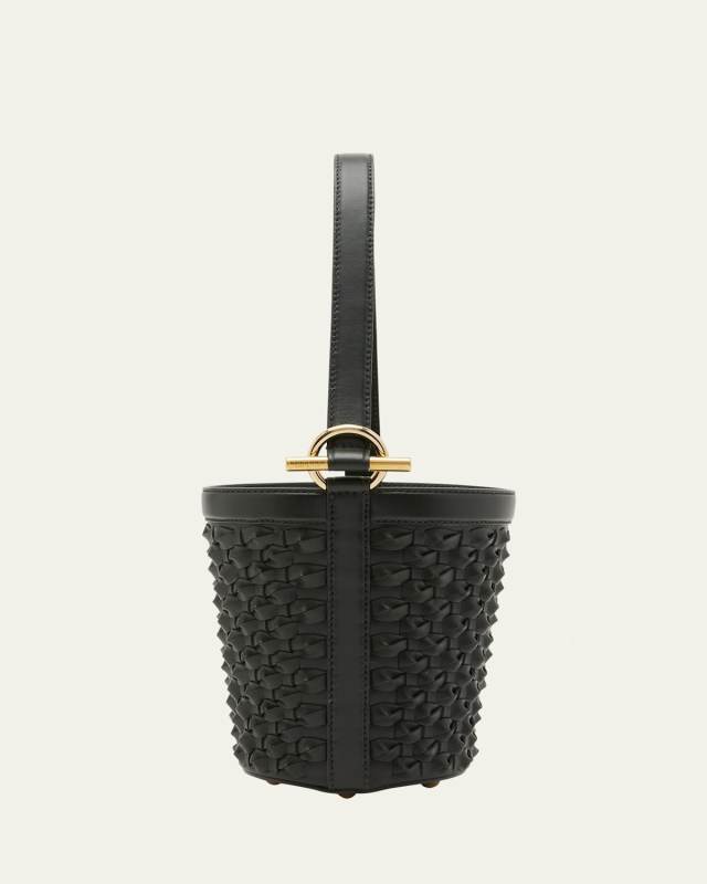Small Intrecciato Knot Leather Bucket Bag