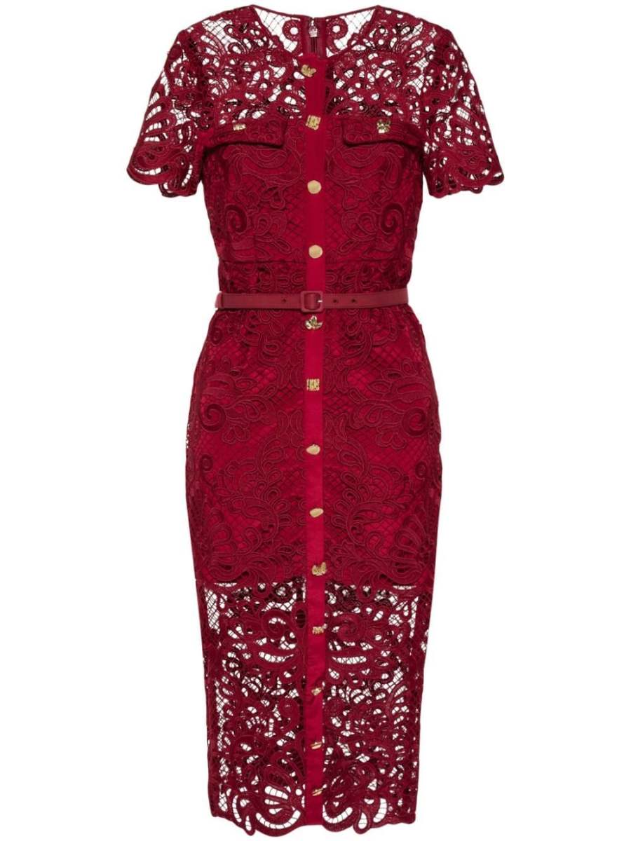 guipure-lace midi dress