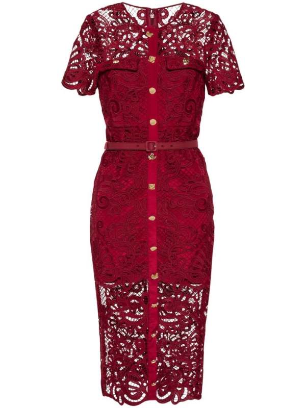 guipure-lace midi dress