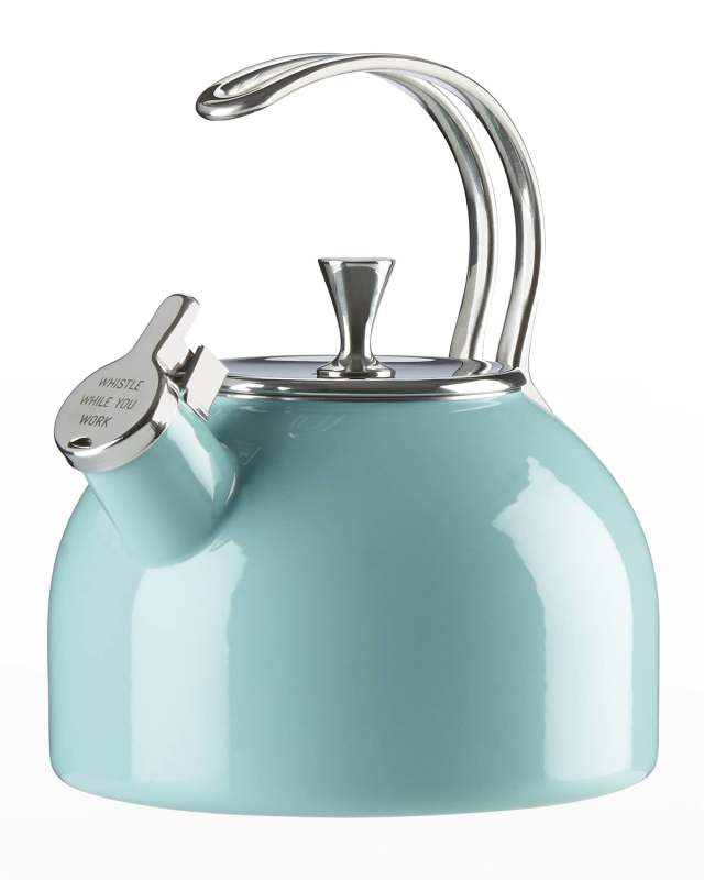 whistle while you work enamel teakettle