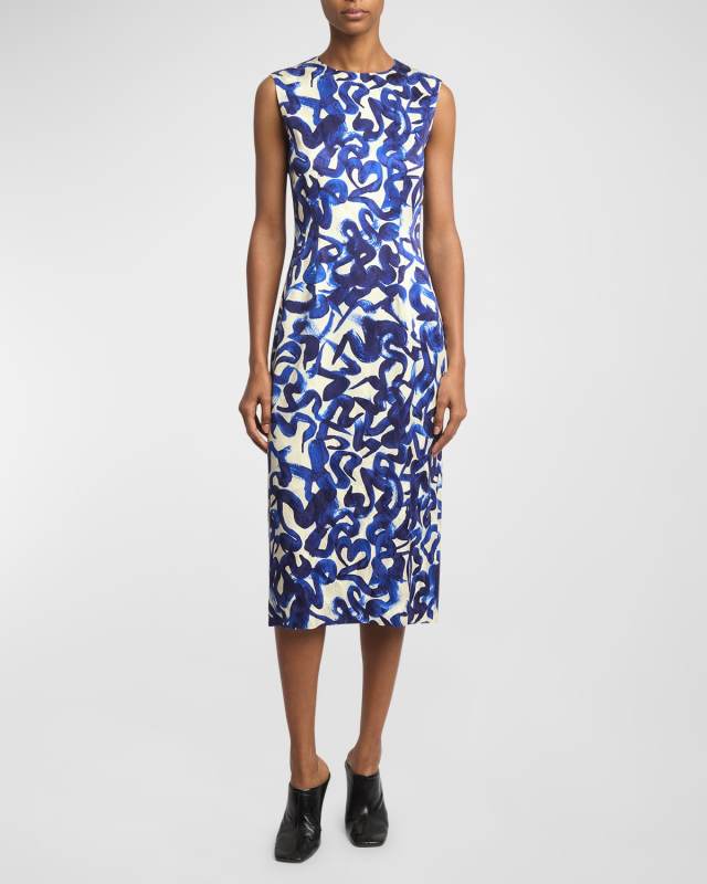Delavina Printed Sheath Dress