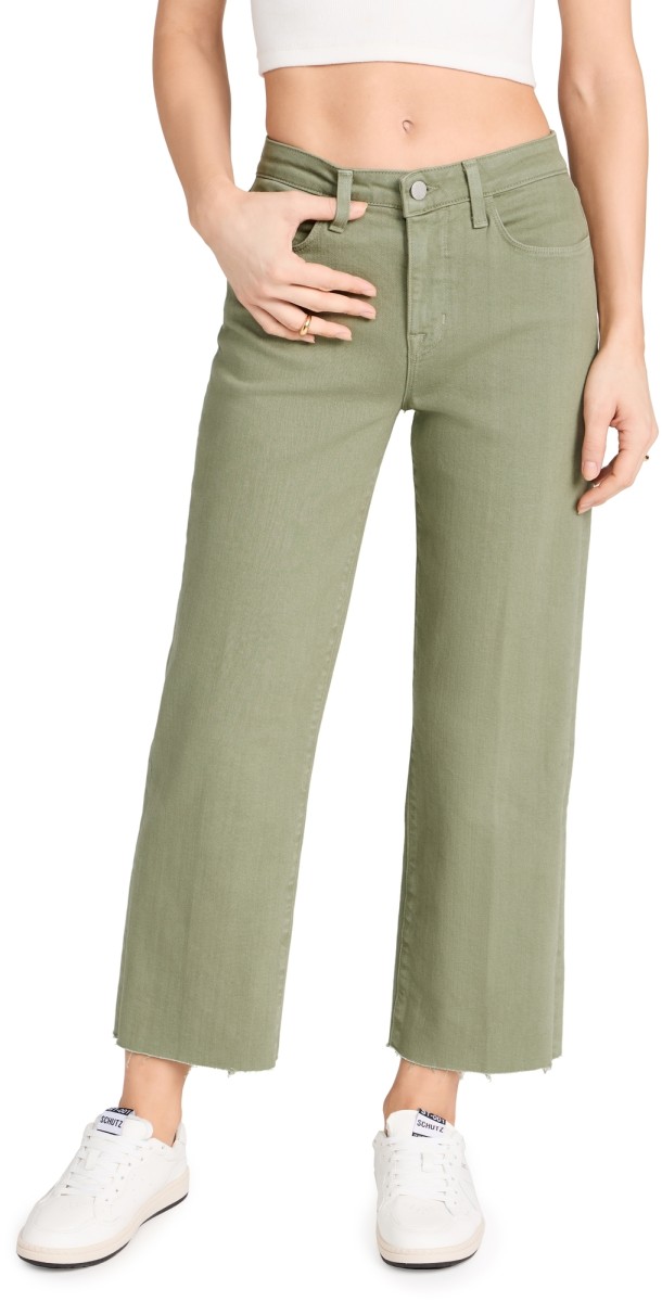 L'AGENCE Wanda Crop Wide Leg Pants Soft Army