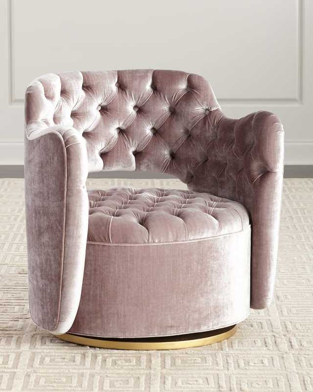 Tatiana Tufted Velvet Swivel Chair