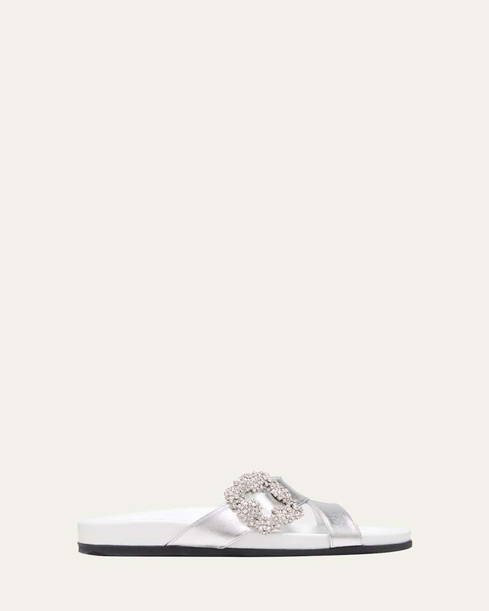 Chilanghi Crystal Buckle Slide Sandals
