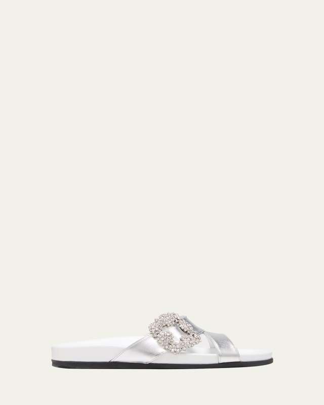 Chilanghi Crystal Buckle Slide Sandals