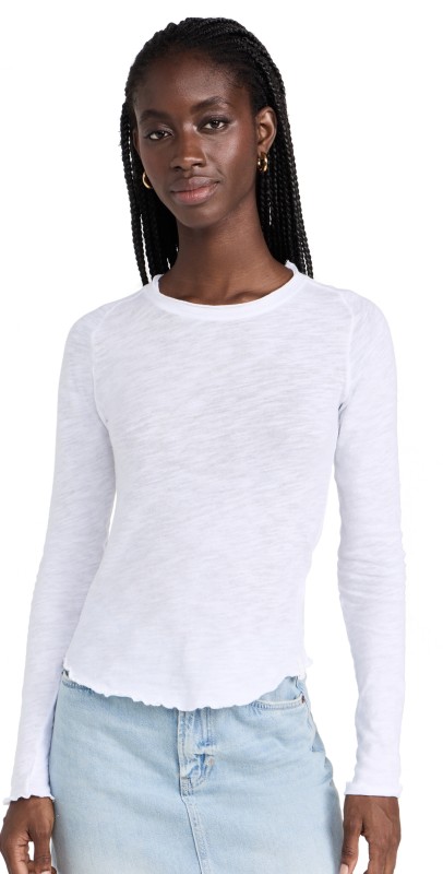 Free People Be My Baby Long Sleeve Tee Ivory