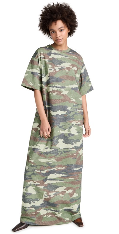 Acne Studios Jersey Maxi Dress Khaki Green