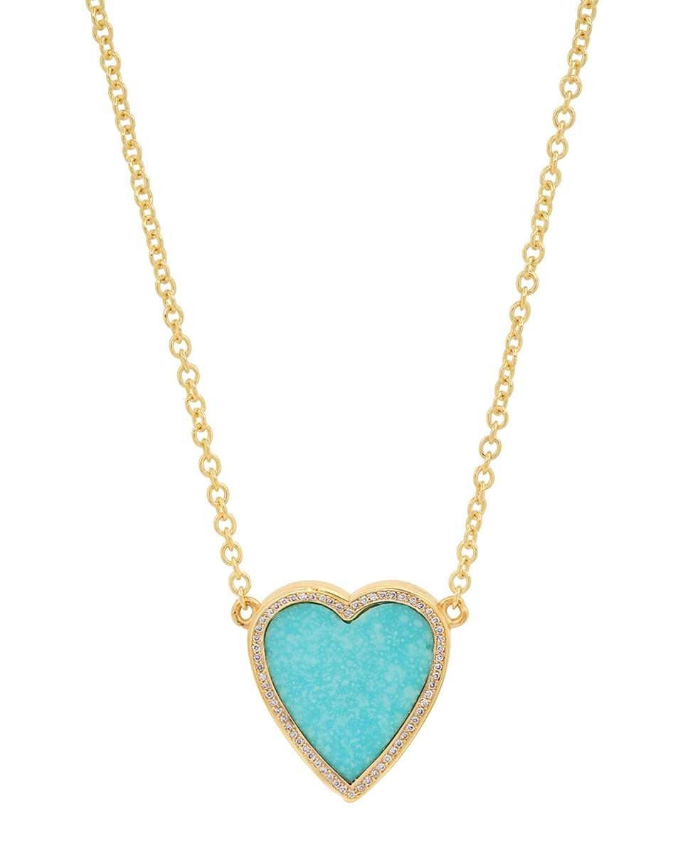 Mini Inlay Heart Necklace with Diamonds