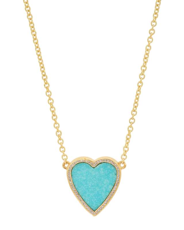 Mini Inlay Heart Necklace with Diamonds