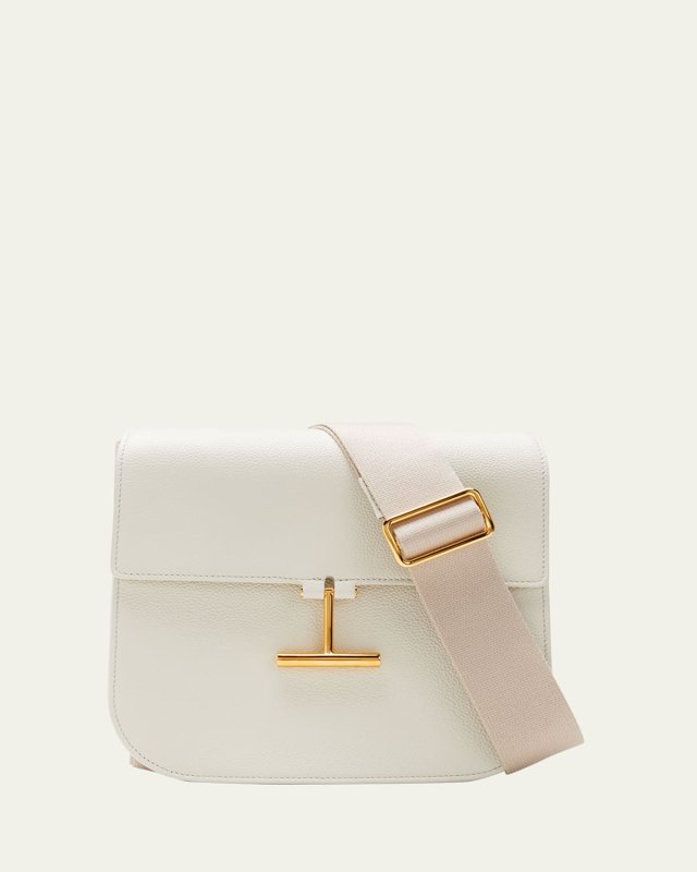 Tara Medium Crossbody in Grained Leather with Webbed Strap