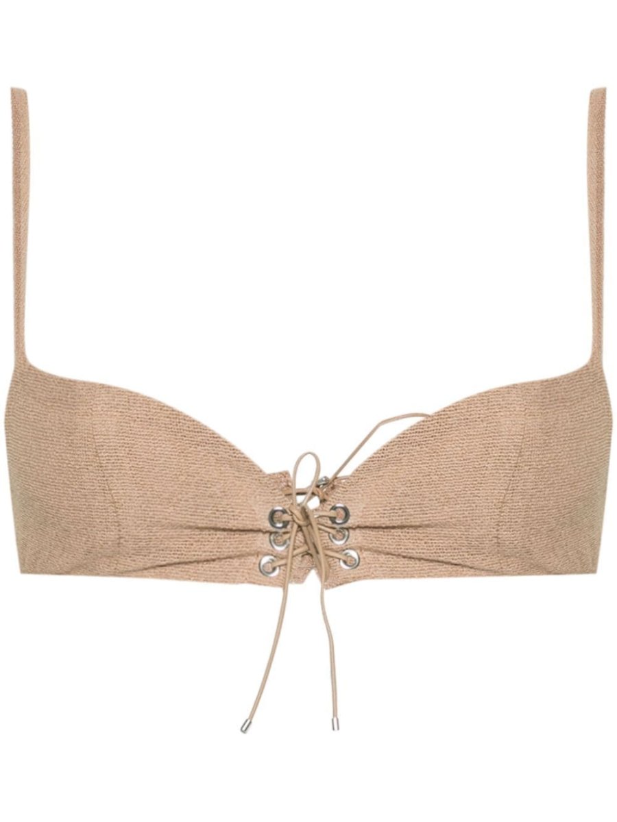 lace-up fishnet bra top