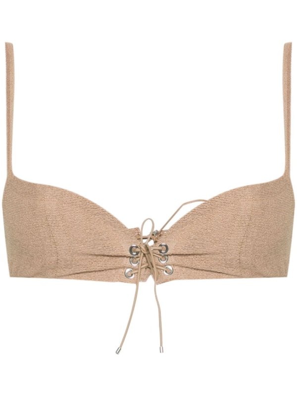 lace-up fishnet bra top