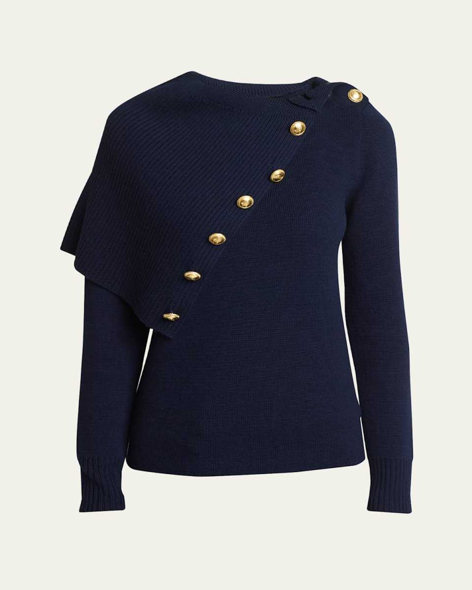 Exaggerated Collar Wool Sweat