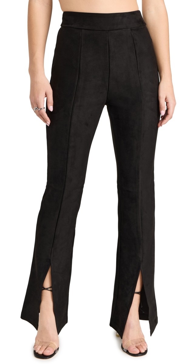 Commando Faux Suede Split Front Pants Black