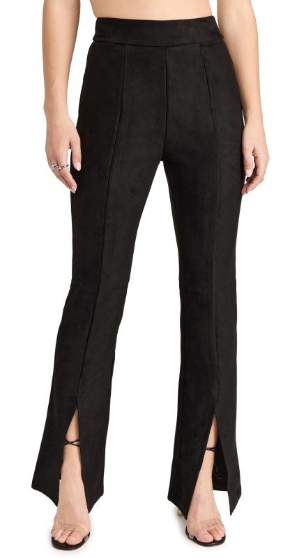Commando Faux Suede Split Front Pants Black