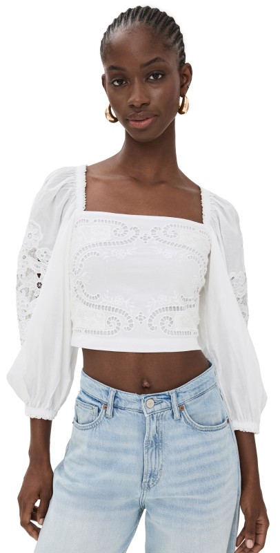 FARM Rio Lace Blouse White