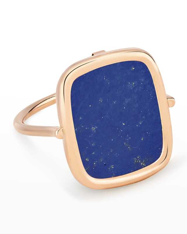 Rose Gold Lapis Antiqued Ring