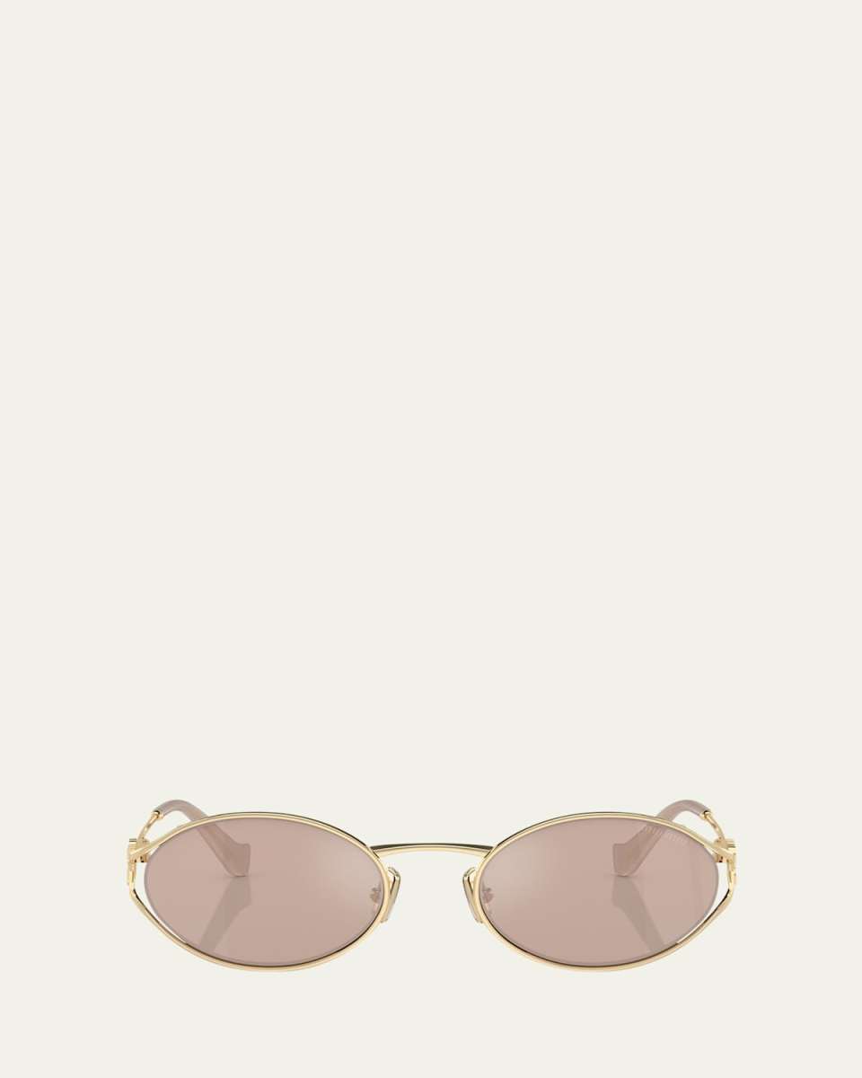Logo Metal Oval Sunglasses