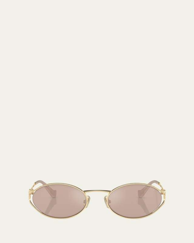 Logo Metal Oval Sunglasses