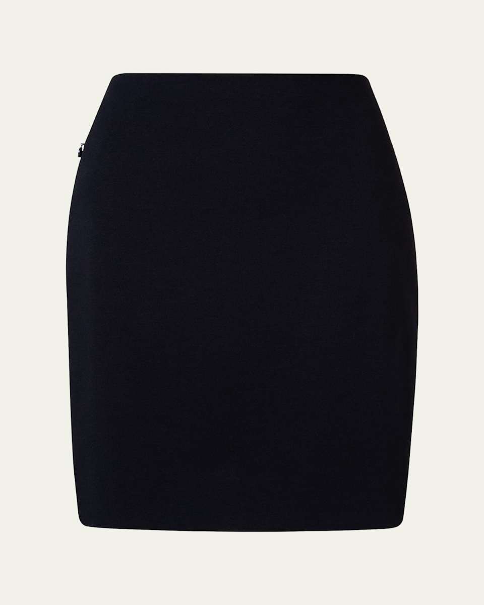 Short Stretch-Jersey Skirt, Black